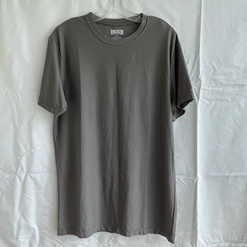 Duluth Trading co gray T-shirt men’s size L, honeycomb knit activewear relaxed